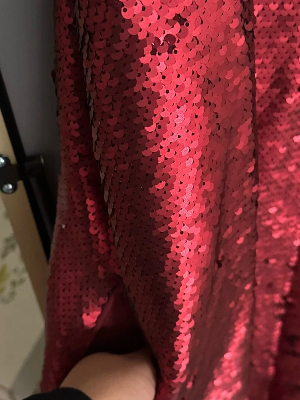 RACHEL Rachel Roy Red Sequin V-Neck Dress - Picture 4 of 5
